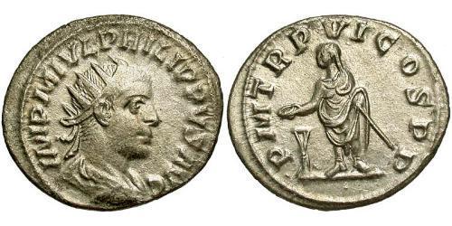 1 Антониниан Римская империя (27BC-395) Серебро Филипп II (237-249)