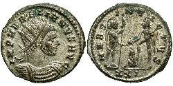 1 Антониниан Римская империя (27BC-395) Серебро/Медь Аврелиан (215-275)
