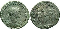 1 Антониниан Римская империя (27BC-395) Серебро/Медь Аврелиан (215-275)