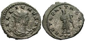 1 Антонініан Римська імперія (27BC-395) Мідь/Срібло Галліен (218-268)