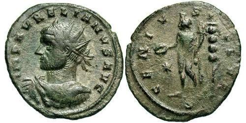 1 Антонініан Римська імперія (27BC-395) Мідь/Срібло Авреліан (215-275)
