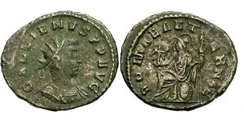 1 Антонініан Римська імперія (27BC-395) Мідь/Срібло Галліен (218-268)