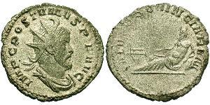1 Антонініан Галльська імперія (260-274) Срібло Марк Латиній Постум (260-268)