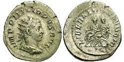 1 Антонініан Римська імперія (27BC-395) Срібло Філіп II (237-249)