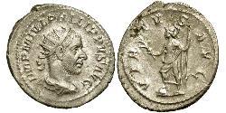 1 Антонініан Римська імперія (27BC-395) Срібло Філіпп Араб (204-249)