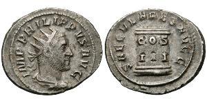 1 Антонініан Римська імперія (27BC-395) Срібло Філіпп Араб (204-249)