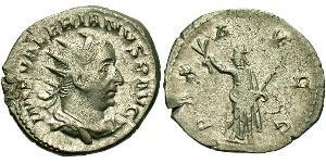 1 Антонініан Римська імперія (27BC-395) Срібло Валеріан I (193-260)