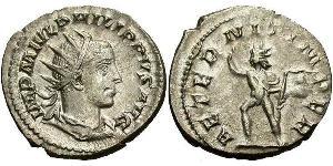 1 Антонініан Римська імперія (27BC-395) Срібло Філіп II (237-249)