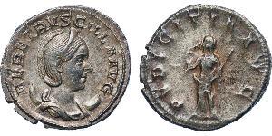 1 Антонініан Римська імперія (27BC-395) Срібло Herennia Etruscilla (249-251)