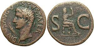 1 Асс Римская империя (27BC-395) Бронза Октавиан Август (63BC- 14) 