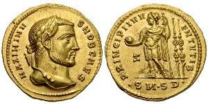 1 Ауреус Римська імперія (27BC-395) Золото Максимін II (270 - 313)