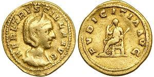 1 Ауреус Римська імперія (27BC-395) Золото Herennia Etruscilla (249-251)