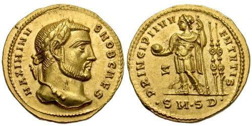 1 Ауреус Римська імперія (27BC-395) Золото Максимін II (270 - 313)