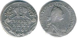 1 Гривенник Російська імперія (1720-1917) Срібло Катерина II (1729-1796)