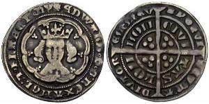 1 Гроут Королевство Англия (927-1649,1660-1707) Серебро Эдуард III (1312-1377)