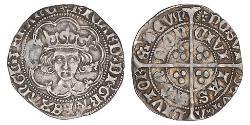 1 Гроут Королівство Англія (927-1649,1660-1707) Срібло Річард III (1452 - 1485)