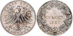 1 Gulden Ville libre de Francfort Argent 