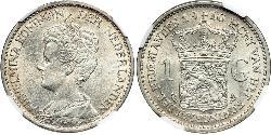 1 Gulden Royaume des Pays-Bas (1815 - ) Argent Wilhelmine (reine des Pays-Bas)(1880 - 1962)