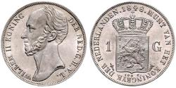 1 Gulden Königreich der Niederlande (1815 - ) Silber Wilhelm II. (Niederlande) (1792 - 1849)