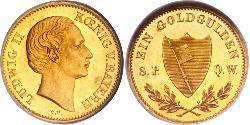 1 Гульден Королівство Баварія (1806 - 1918) Золото Людвиг I (король Баварії)(1786 – 1868)