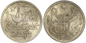 1 Гульден Gdansk (1920-1939) Серебро 