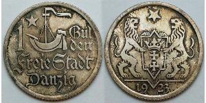 1 Гульден Gdansk (1920-1939) Серебро 