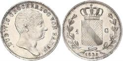1 Гульден Великое герцогство Баден (1806-1918) Серебро Людвиг I (великий герцог Бадена)(1763 - 1830)