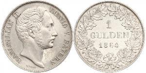 1 Гульден Королевство Бавария (1806 - 1918) Серебро Максимилиан II (король Баварии)(1811 - 1864)