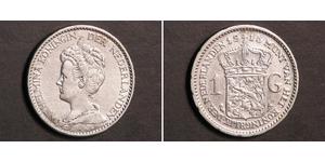 1 Гульден Королевство Нидерланды (1815 - ) Серебро Вильгельмина(1880 - 1962)