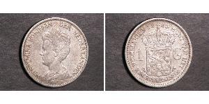 1 Гульден Королевство Нидерланды (1815 - ) Серебро Вильгельмина(1880 - 1962)