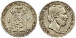 1 Гульден Королевство Нидерланды (1815 - ) Серебро 