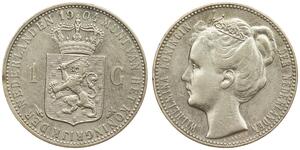 1 Гульден Королевство Нидерланды (1815 - ) Серебро Вильгельмина(1880 - 1962)