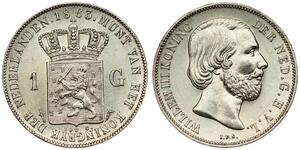 1 Гульден Королевство Нидерланды (1815 - ) Серебро 