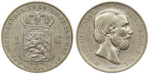 1 Гульден Королевство Нидерланды (1815 - ) Серебро 