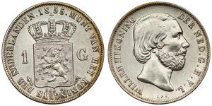 1 Гульден Королевство Нидерланды (1815 - ) Серебро 