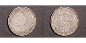 1 Гульден Королевство Нидерланды (1815 - ) Серебро Вильгельмина(1880 - 1962)