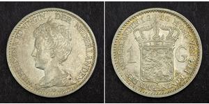 1 Гульден Королевство Нидерланды (1815 - ) Серебро Вильгельмина(1880 - 1962)
