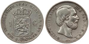 1 Гульден Королевство Нидерланды (1815 - ) Серебро 
