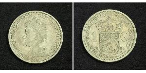 1 Гульден Королевство Нидерланды (1815 - ) Серебро Вильгельмина(1880 - 1962)