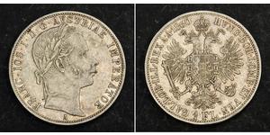 1 Гульден / 1 Флорин Австрийская империя (1804-1867) Серебро Франц Иосиф I (1830 - 1916)