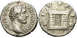 1 Денарий Римская империя (27BC-395) Серебро Антонин Пий  (86-161)
