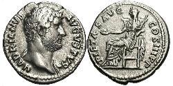 1 Денарий Римская империя (27BC-395) Серебро Адриан (76 - 138) 