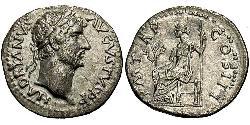 1 Денарий Римская империя (27BC-395) Серебро Адриан (76 - 138) 