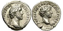 1 Денарий Римская империя (27BC-395) Серебро Антонин Пий  (86-161)