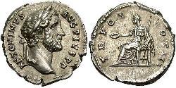 1 Денарий Римская империя (27BC-395) Серебро Антонин Пий  (86-161)