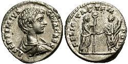 1 Денарий Римская империя (27BC-395) Серебро Гета (189-211)