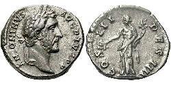 1 Денарий Римская империя (27BC-395) Серебро Антонин Пий  (86-161)