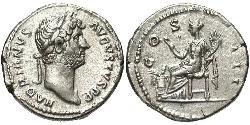 1 Денарий Римская империя (27BC-395) Серебро Адриан (76 - 138) 