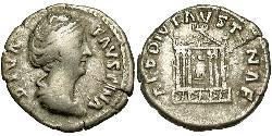 1 Денарий Римская империя (27BC-395) Серебро Фаустина Старшая(105-141)