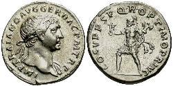 1 Денарий Римская империя (27BC-395) Серебро Траян (53-117)